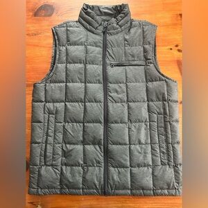 Hawke Co. Mens Duck Down Puffer Vest Gray Small Full Zip Pockets